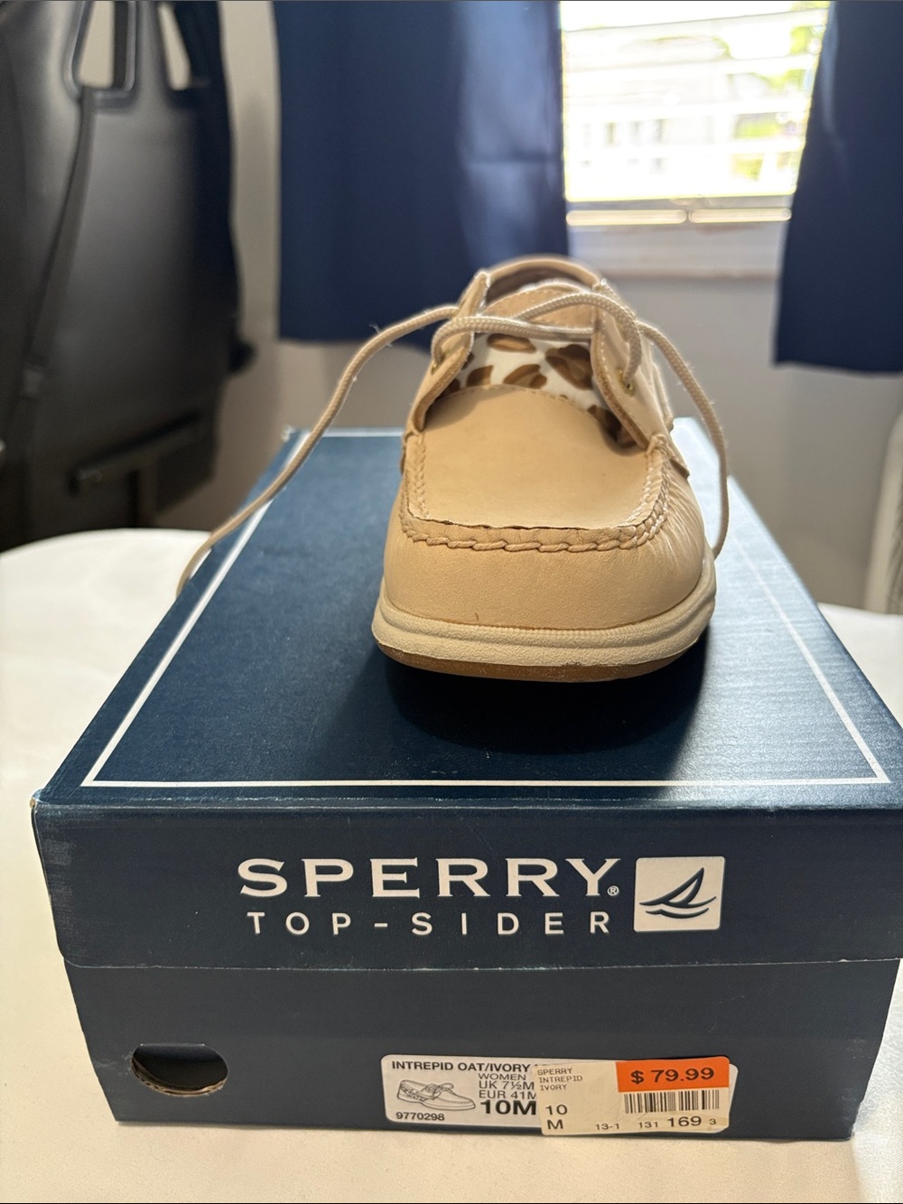 Sperry Leather Boat Shoe in Oat with Ivory Accents